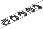 Paulmann LED Seilsystem MacLED, 5-fach, 12V DC, 5x 4.5W 3000K, inkl. Trafo 60VA,