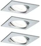 Paulmann 3er-Set LED Einbauleuchten-Set NOVA, IP23, eckig, 8.4 x 8.4cm, schwenkbar,