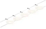 Paulmann LED Seilsystem DiscLED, 5-fach, 12V DC, 5x 4.5W 3000K, inkl. Trafo 60VA,