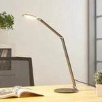 Tischleuchte Lucande, Mion, dimmbar, Grau, f&uuml;r Arbeitszimmer / B&uuml;ro, Metall, Modern