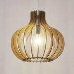Pendelleuchte Lindby, Sina, dimmbar, Holz, f&uuml;r Wohnzimmer, Holz, Skandinavisch...