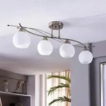 Deckenleuchte Lindby, Leanda, dimmbar, Bronze / Altmessing, f&uuml;r Wohnzimmer, Glas,