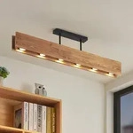 Deckenleuchte Lindby, Malwin, dimmbar, Holz, f&uuml;r Wohnzimmer, Holz,...