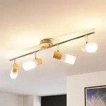 Deckenleuchte Lindby, Christoph, Holz, f&uuml;r Wohnzimmer, Holz, Landhaus /...