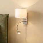 Wandleuchte Lindby, Florens, Metallisch, f&uuml;r Wohnzimmer, Stoff / Textil,...
