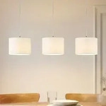 Pendelleuchte Lindby, Imarin, dimmbar, Wei&szlig;, f&uuml;r Schlafzimmer, Stoff / Textil,