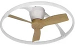 Nepal Mini LED-Deckenventilator, App, wei&szlig;/buche - Mantra Mantra Iluminaci&oacute;n, Nepal