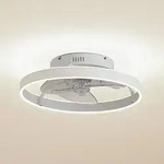 Momitu LED-Deckenventilator, wei&szlig;, Aluminium, &Oslash; 50 cm - Lindby Lindby, Momitu,