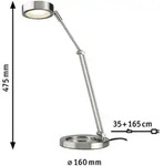 Tischleuchte Paulmann, Zed, Metallisch, f&uuml;r Arbeitszimmer / B&uuml;ro, Metall - 47.5