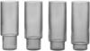 ferm LIVING - Ripple Long Drink Glasses Set of 4 Smoked Grey