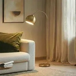 Stehleuchte Lindby, Moisia, Gold / Messing, f&uuml;r Wohnzimmer, Metall, Modern -...
