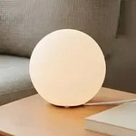 Tischleuchte Lindby, Marike, Wei&szlig;, f&uuml;r Wohnzimmer, Glas, Modern - 24.5