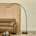 Stehleuchte Lucande, Yekta, dimmbar, Schwarz, f&uuml;r Wohnzimmer, Metall, Design - 182.5