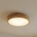 Deckenleuchte Lindby, Tanju, dimmbar, Holz, f&uuml;r Wohnzimmer, Holz, Landhaus /