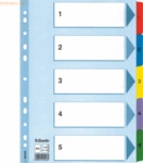 20 x Esselte Register A4 Mylar 1-5 wei&szlig;