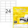 TopStick Universal-Etiketten Papier weiß selbstklebend 66x33,8mm 100 B