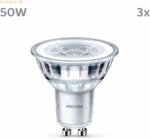 Signify Philips LED classic Lampe 50W GU10 Warmwei&szlig; 355lm Silber 3er P