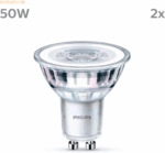 Signify Philips LED classic Lampe 50W GU10 Warmwei&szlig; 355lm Silber 2er P