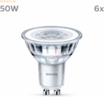 Signify Philips LED classic Lampe 50W GU10 Kaltwei&szlig; 390 lm Silber 6erP