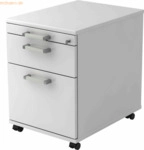 mcbuero.de Rollcontainer 58cm 1 Schub 1 H&auml;ngeregistratur Schloss Chrom