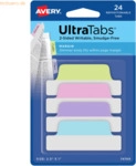 Avery Haftstreifen UltraTabs 63,5x25,4 mm pastellfarben VE=24 St&uuml;ck
