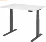 mcbuero.de Sitz-Steh-Schreibtisch elektrisch 120x80cm Wei&szlig;/Silber