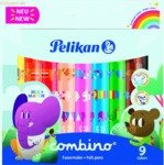10 x Pelikan Fasermaler combino super 411 1mm Tiermotiven VE=9 Farben