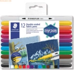 5 x Staedtler W&auml;schemarker Doppelfasermaler VE=12 Farben