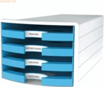 HAN Schubladenbox Impuls A4/C4 4 offene Schubladen wei&szlig;/Trend Colour h