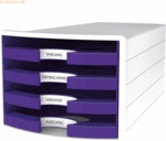 HAN Schubladenbox Impuls A4/C4 4 offene Schubladen wei&szlig;/Trend Colour l