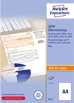 Avery Zweckform Sepa-&Uuml;berweisung A4 inkl. Software-CD 100 Blatt inkl.
