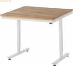 Rau Arbeitstisch 1000x1000x720-1120 elektrisch B-Platte 25mm lichtgrau