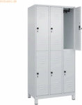 CP Spind Classic PLUS doppelt 3 Abteile 1950x900x500mm lichtgrau/licht