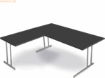 Kerkmann Schreibtisch Artline Holzdekor / Anbau C-Fu&szlig; 180x180x68-82cm