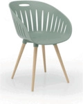 Topstar Schalenstuhl Outdoor ohne Armlehnen olive / buche 2 St&uuml;ck.