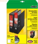 Sigel PC-Einsteckschilder f&uuml;r Ordner 53x190 A4 185g/qm breit wei&szlig; VE=1
