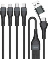 4Smarts 4smarts USB-C/A Multi-Ladekabel 4in2 1,2m, schwarz
