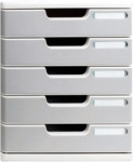 Exacompta B&uuml;robox A4 5 Sch&uuml;be lichtgrau/steingrau