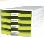 HAN Schubladenbox Impuls A4/C4 4 offene Schubladen wei&szlig;/Trend Colour l