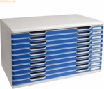 Exacompta Schubladenbox Modulo A3 10 F&auml;cher Classic lichtgrau/blau