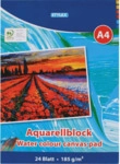 STYLEX Aquarellblock - A4 185 g/qm 24 Blatt.