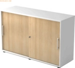 mcbuero.de Schiebet&uuml;rschrank Derie 9 2 OH BxTxH 120x40x74,8cm Griff RE