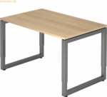 mcbuero.de Schreibtisch O-Fu&szlig; eckig 120x80cm Eiche/Graphit