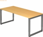 mcbuero.de Schreibtisch O-Fu&szlig; eckig 180x80cm Buche/Graphit