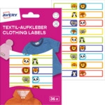 Avery Zweckform Textilaufkleber 45x13mm 36 St&uuml;ck Motiv Tiere
