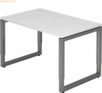 mcbuero.de Schreibtisch O-Fu&szlig; eckig 120x80cm Wei&szlig;/Graphit