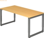 mcbuero.de Schreibtisch O-Fu&szlig; eckig 160x80cm Buche/Graphit