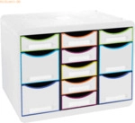 Exacompta Schubladenbox STORE-BOX MULTI 313913D 11 Sch&uuml;be harlekin/wei