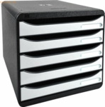 Exacompta Schubladenbox BIG-BOX PLUS 3097213D 5 Schubladen glossy/wei&szlig;
