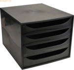 Exacompta Schubladenbox Ecobox 228610D A4+ 4 Sch&uuml;be offen schwarz/schw